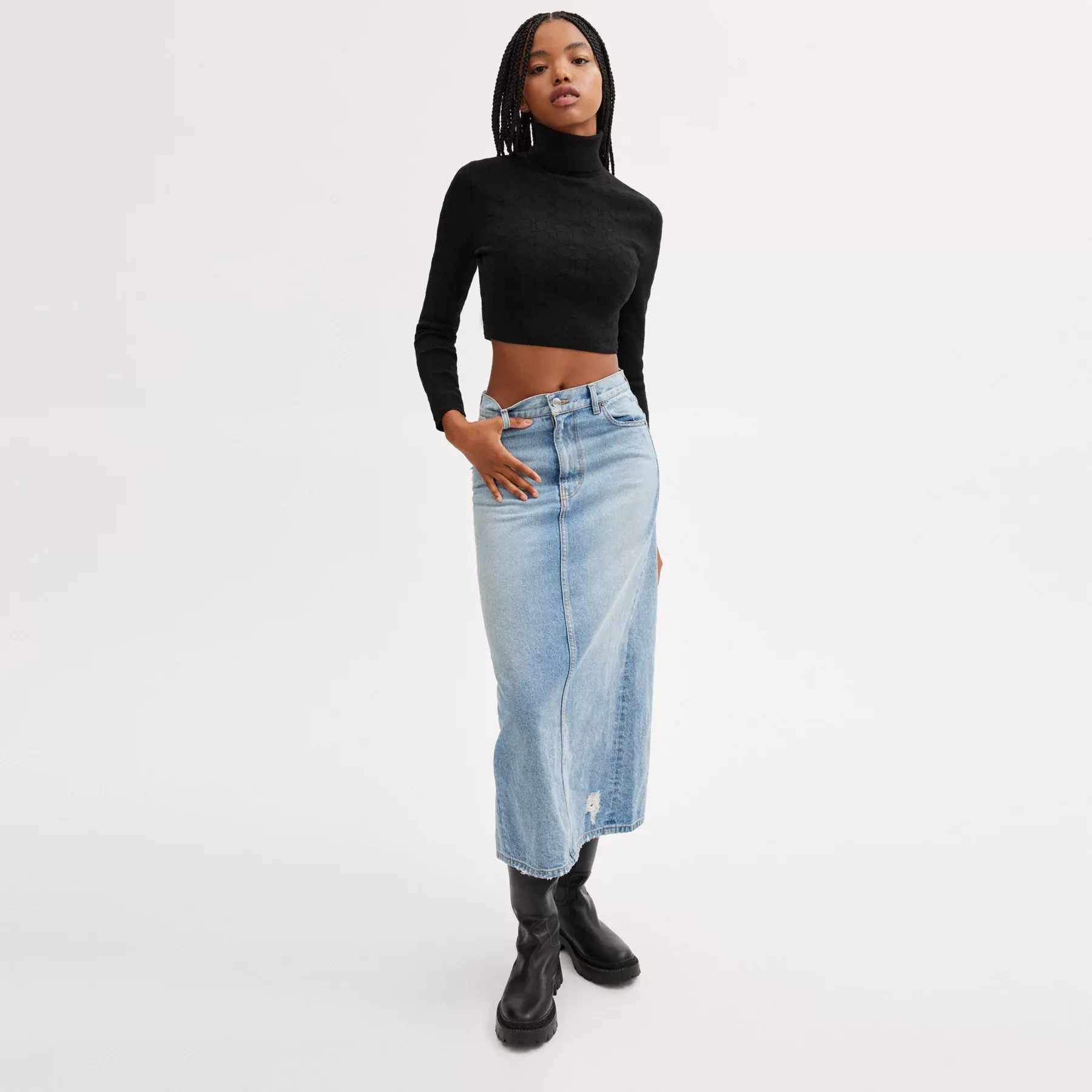 Signature Knit Cropped Turtleneck Signature Knit Cropped Turtleneck