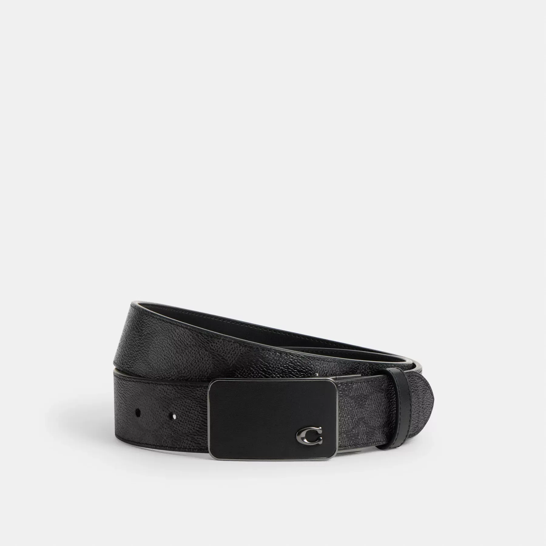 Signature Plaque Buckle Cut-To-Size Reversible Belt, 38mm Signature Plaque Buckle Cut-To-Size Reversible Belt, 38mm