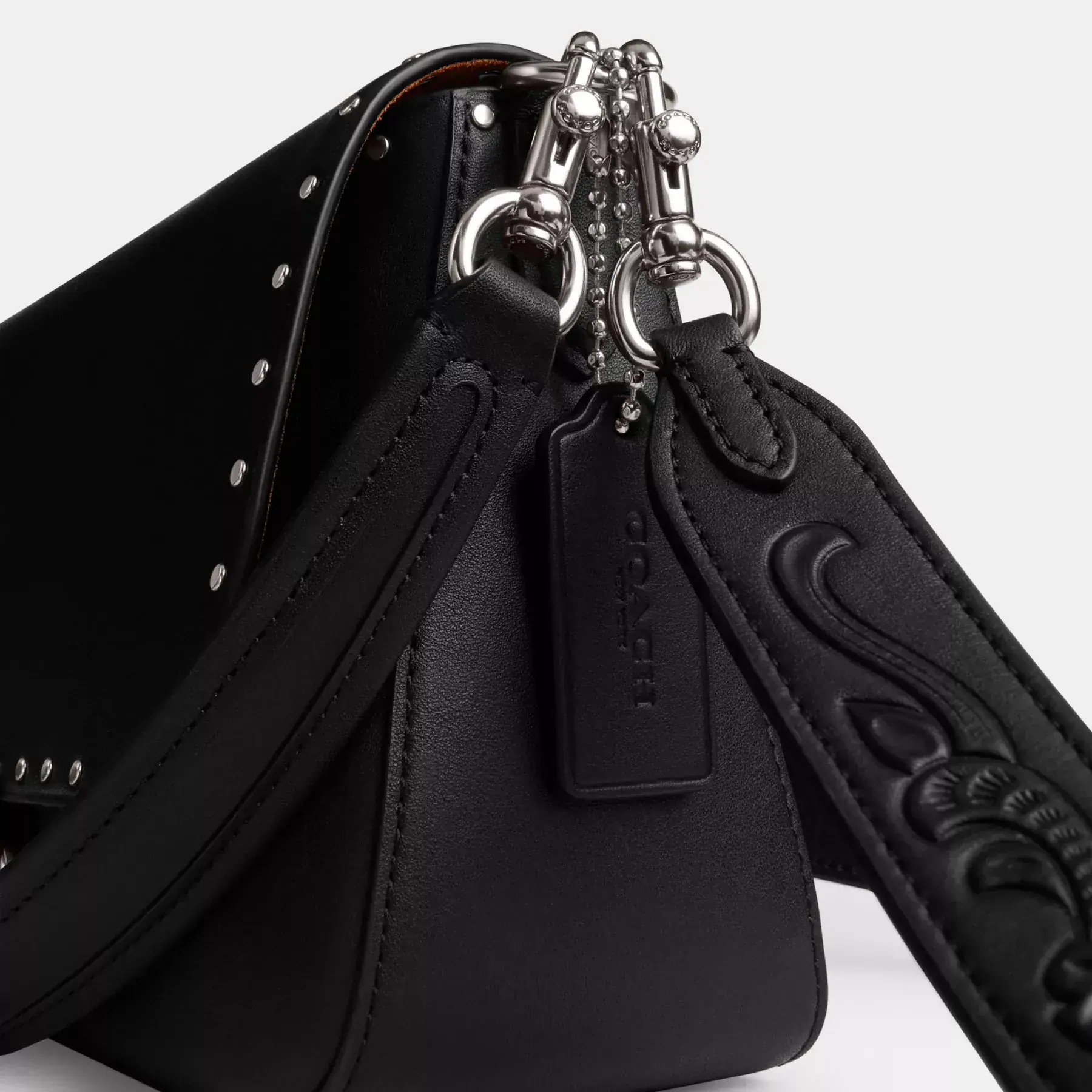Soft Tabby Shoulder Bag With Rivets Soft Tabby Shoulder Bag With Rivets