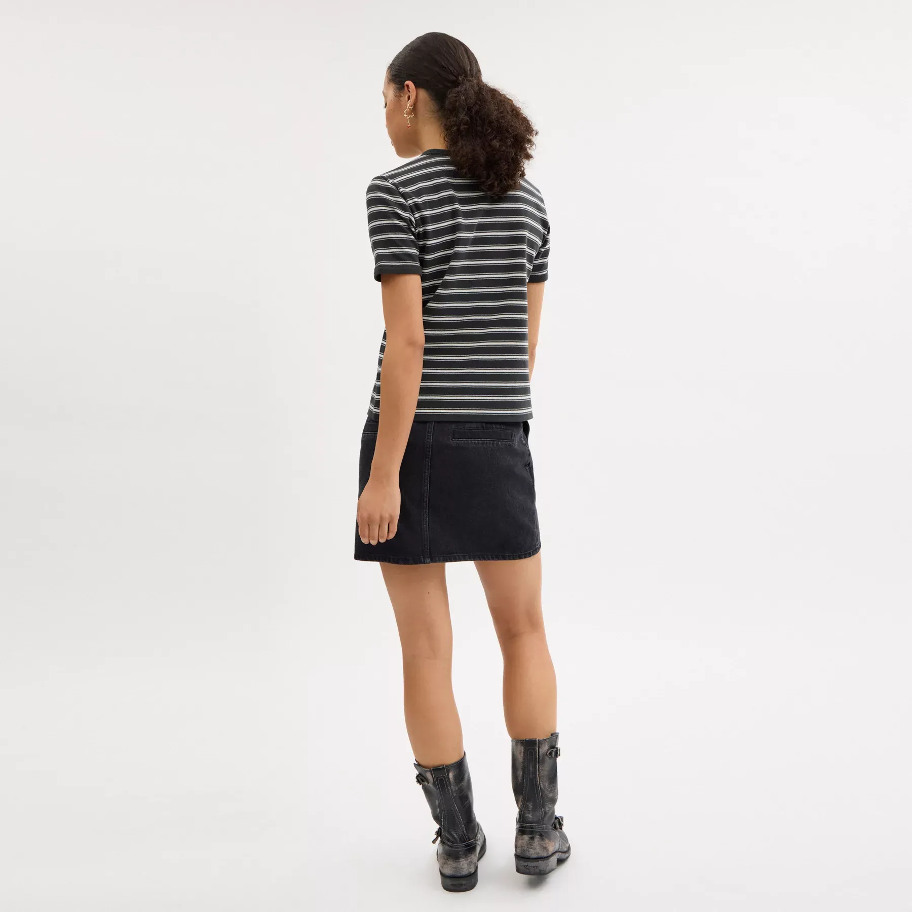 Striped Signature Ringer T-Shirt In Organic Cotton Striped Signature Ringer T-Shirt In Organic Cotton