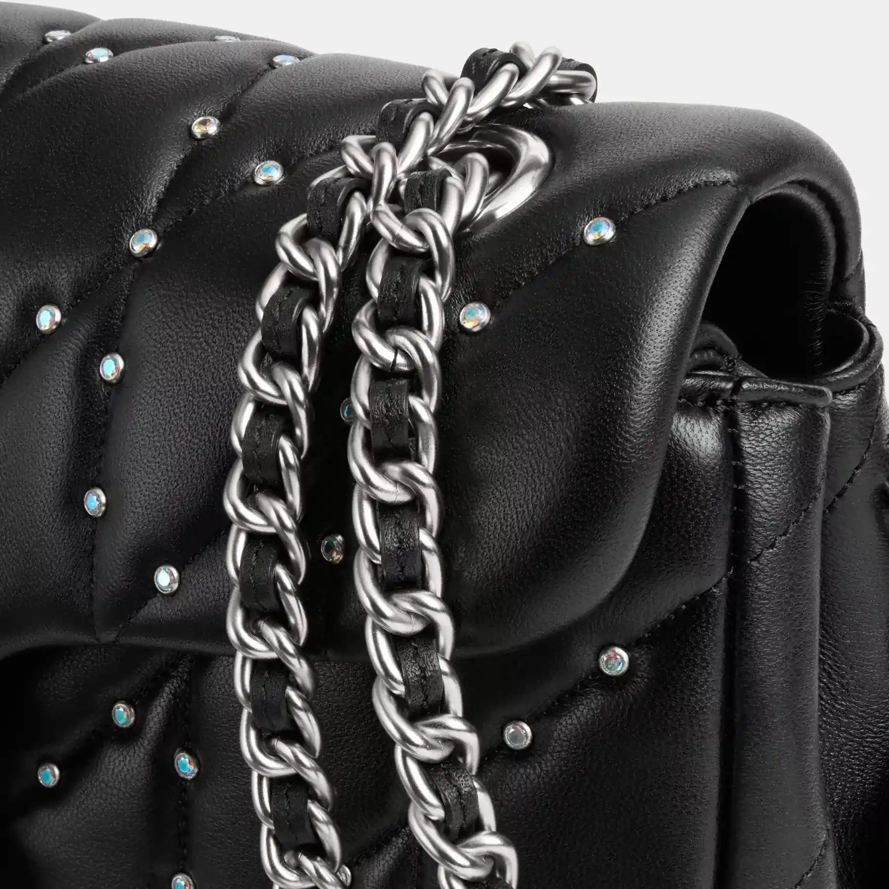 Tabby Shoulder Bag 26 With Pillow Quilting And Crystal Rivets Tabby Shoulder Bag 26 With Pillow Quilting And Crystal Rivets