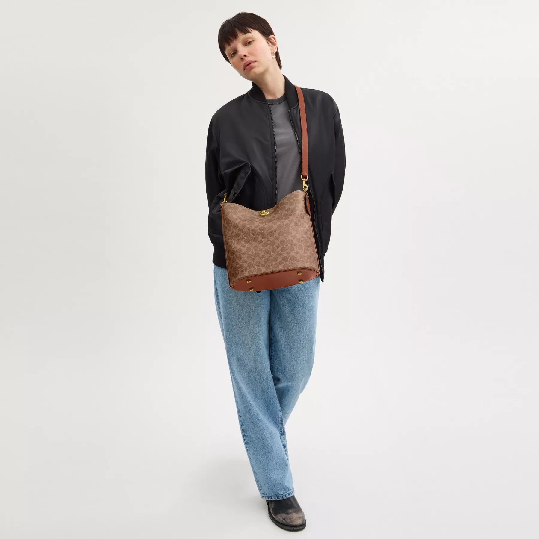 Willow Soft Bucket Bag In Signature Canvas Willow Soft Bucket Bag In Signature Canvas