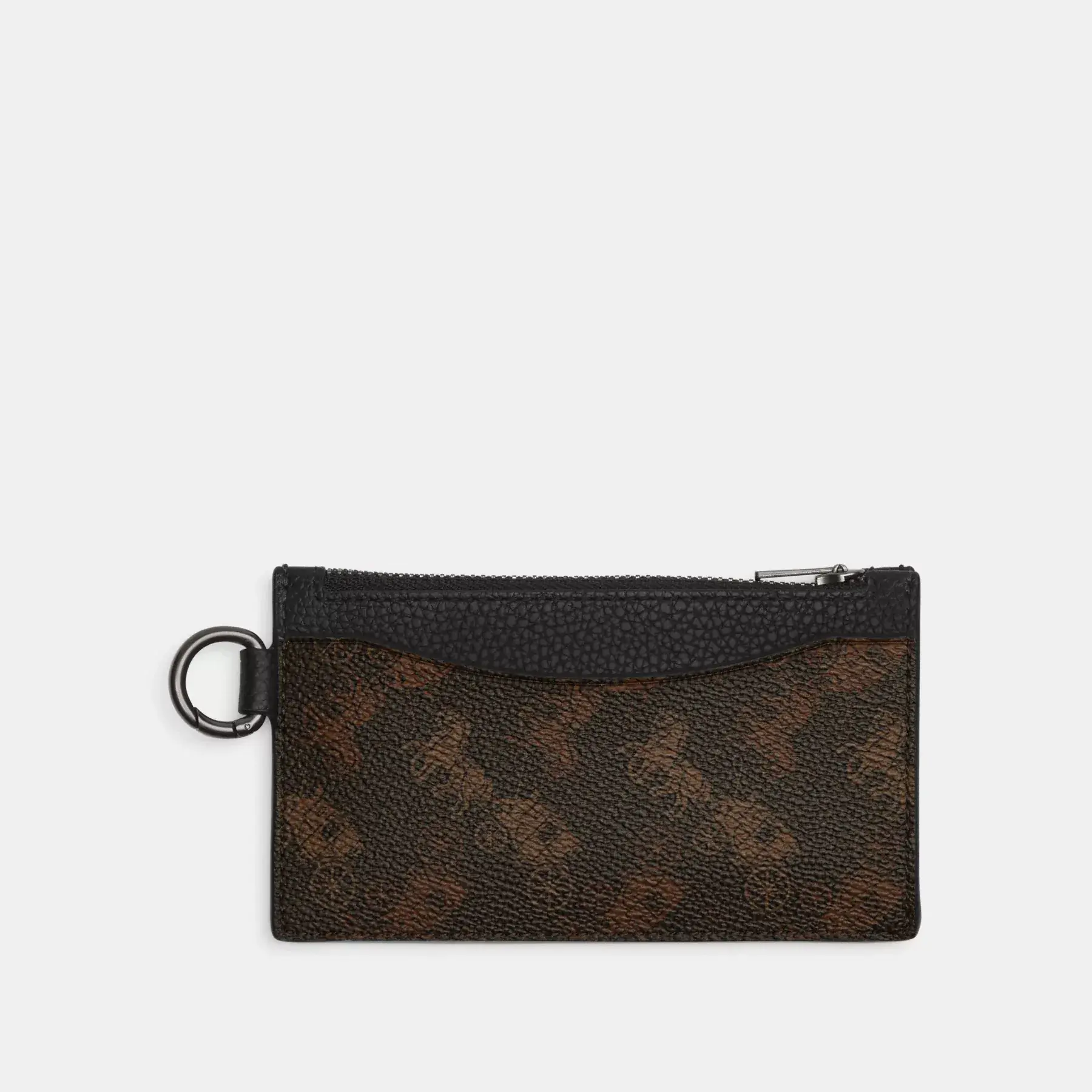 Zip Card Case With Horse And Carriage Print