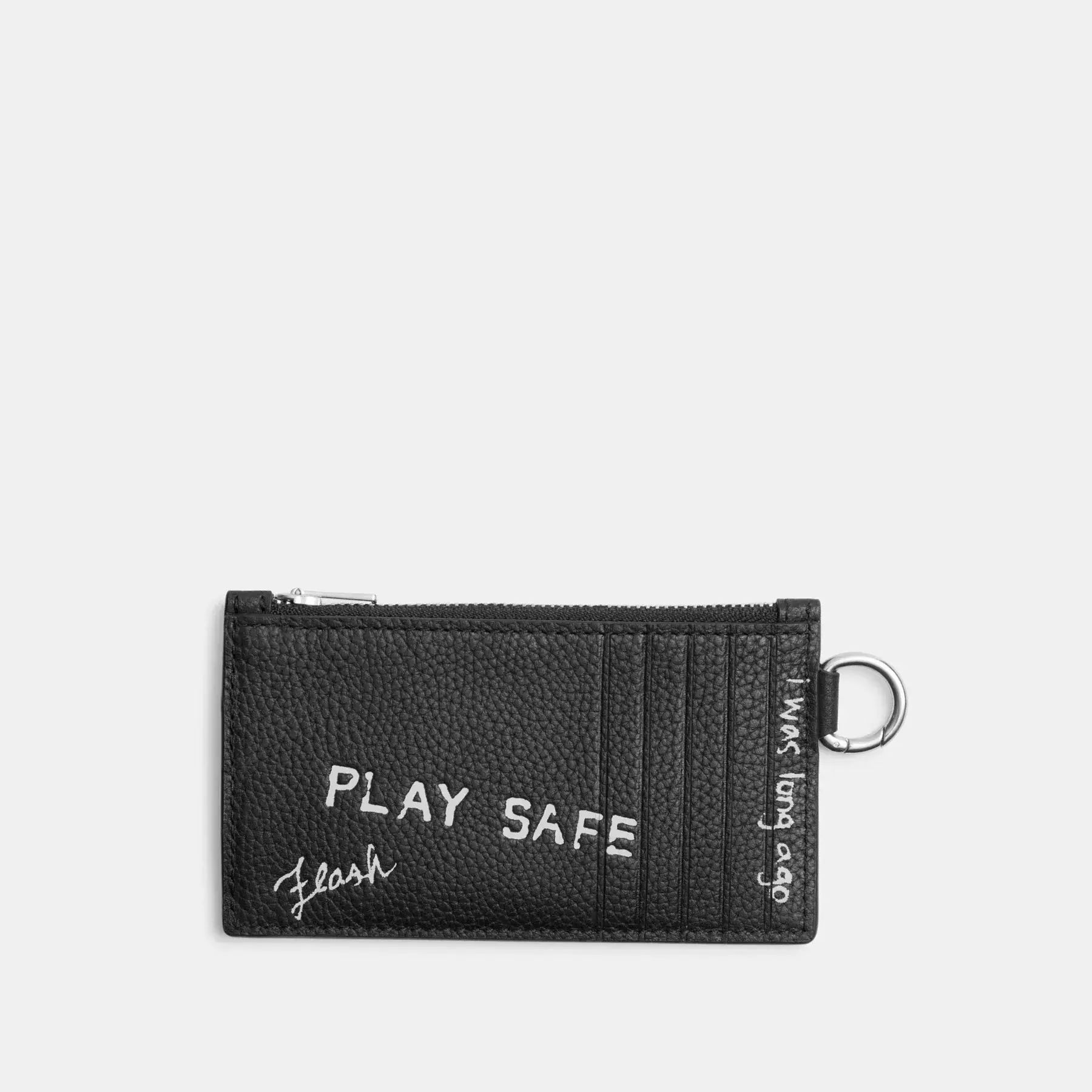 Zip Card Case With Sketch Print